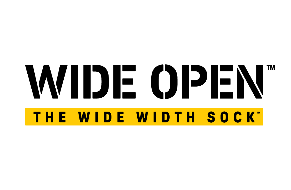 Wide Open: the wide width sock logo